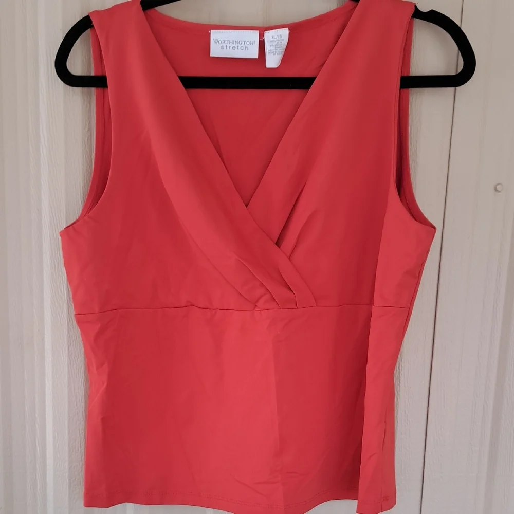 Worthington Stretch Vibrant V-Neck Tank Tops - Red, Yellow, Green - Picture 5 of 12